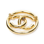 Chanel CC Logo Round gold Plated Brooch — view 2