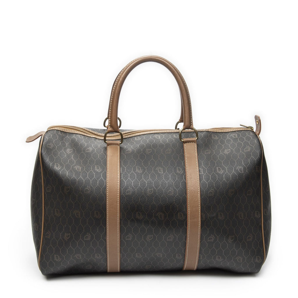 Dior Vintage Travel Bostongray Brown Canvas Handbag — view 5