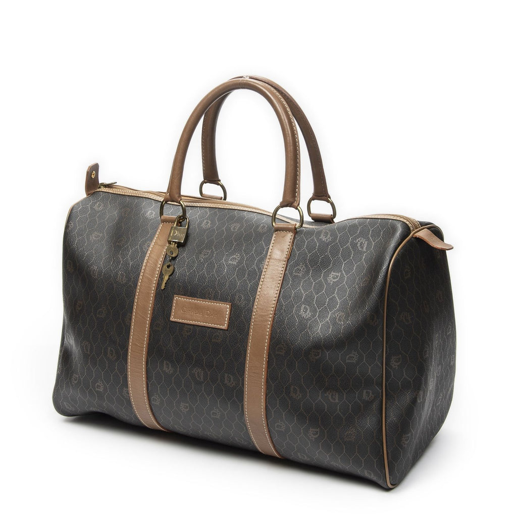 Dior Vintage Travel Bostongray Brown Canvas Handbag — view 2