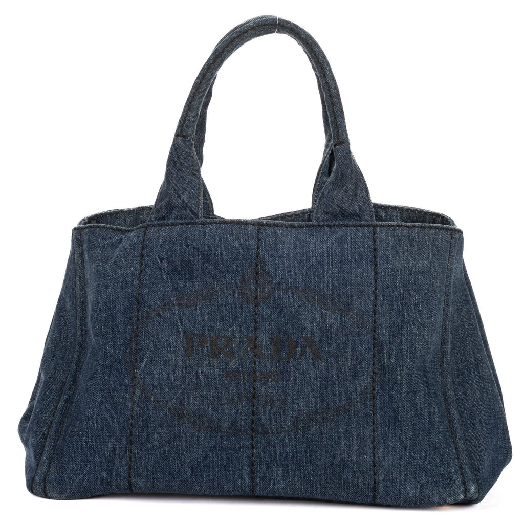 Prada Canapa Tote Blue Denim