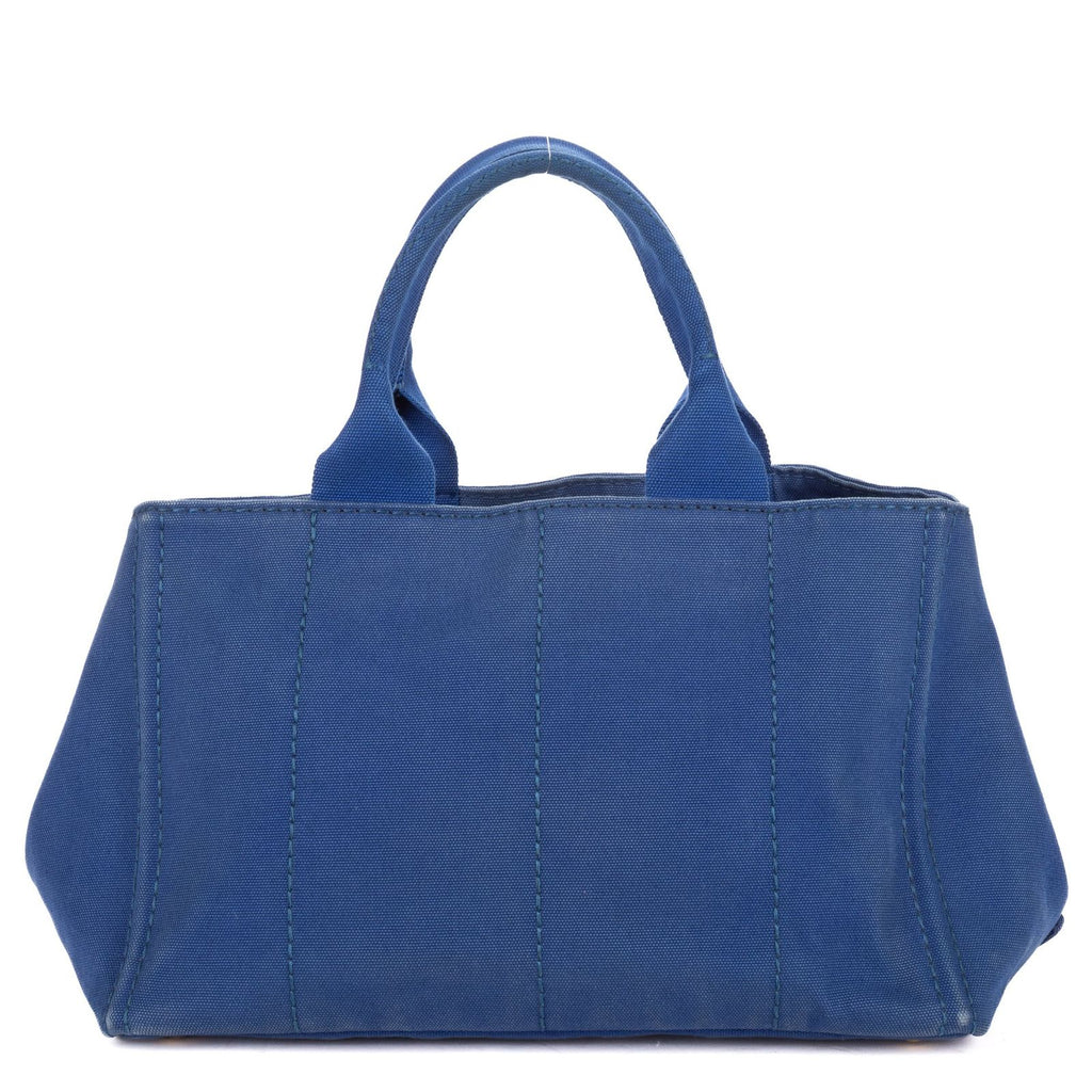 Prada Canapa Tote Blue Canvas — view 5
