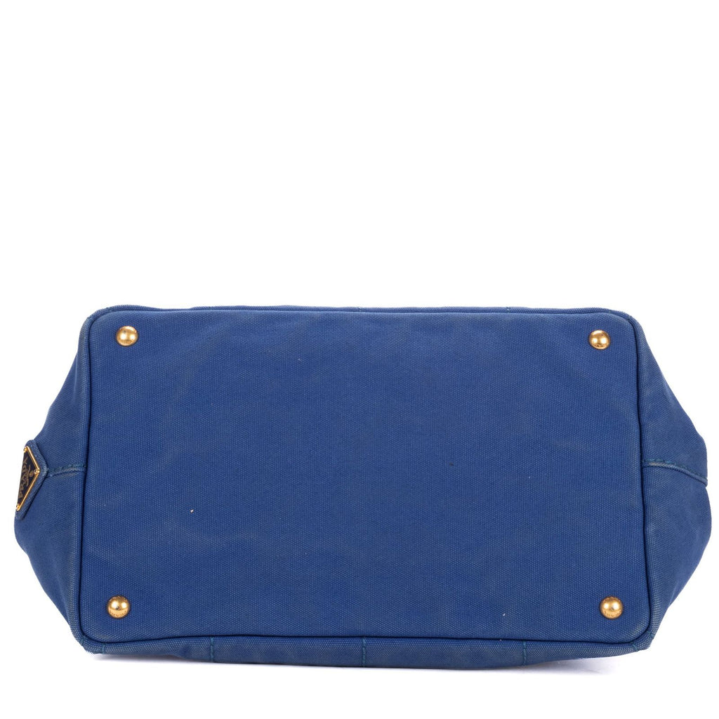 Prada Canapa Tote Blue Canvas — view 6