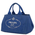 Prada Canapa Tote Blue Canvas — view 2