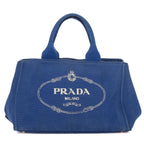 Prada Canapa Tote Blue Canvas