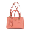 Prada Largedouble Zip Galleria Tote Pink Saffiano Leather