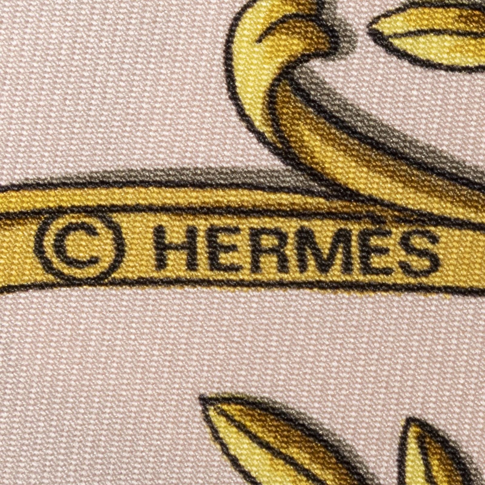 Hermes Scarf Light Pink Green Twillsilk — view 4