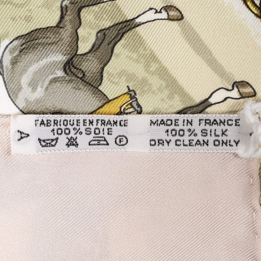 Hermes Scarf Light Pink Green Twillsilk — view 5