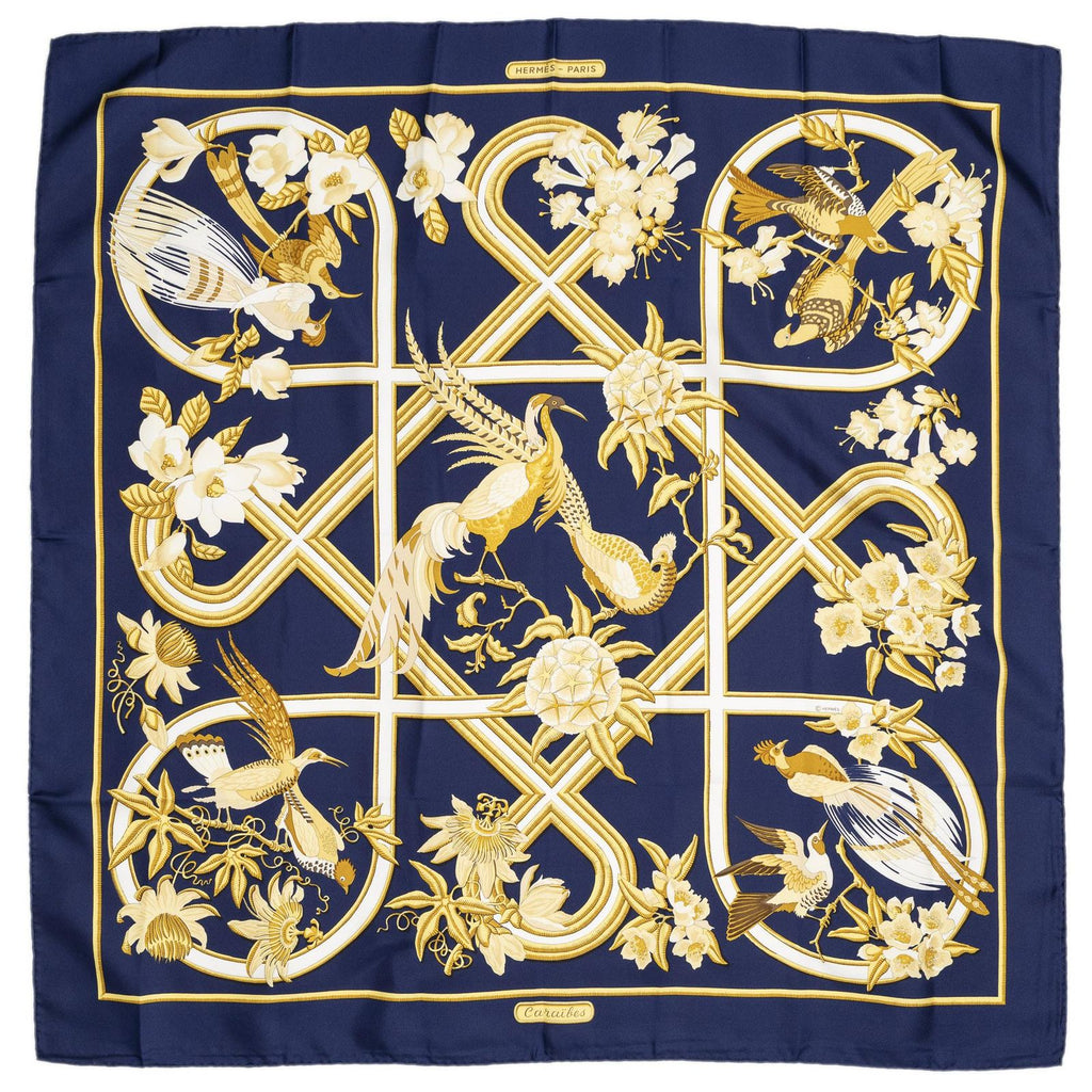 Hermes Scarf Navy Twillsilk — view 2