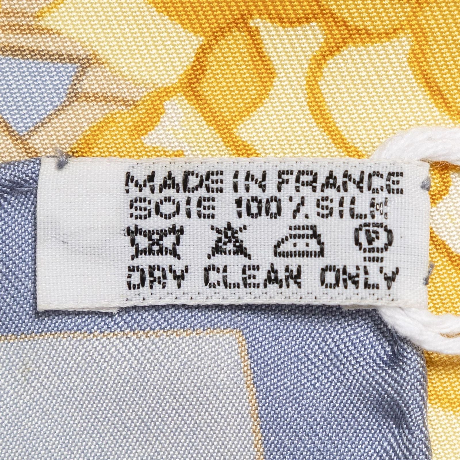 Hermes Scarf Light Blue Yellow Green 100% Twillsilk — view 5