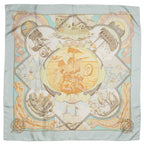 Hermes Scarf Orange Light Green 100% Twillsilk — view 2