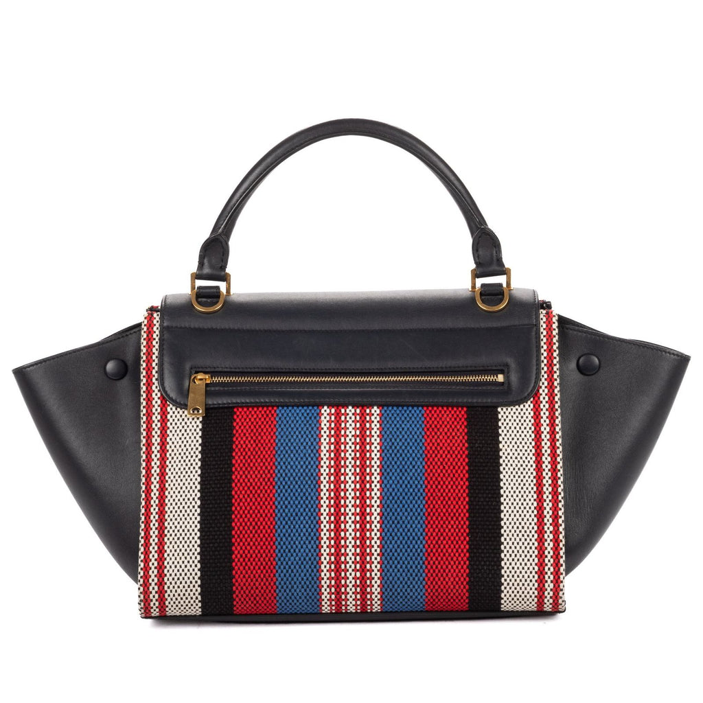 Celine Small navy Red White Stripecanvas Shoulder — view 5