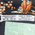 Hermes Scarf Black Light Green Yellow 100% Twillsilk — view 5