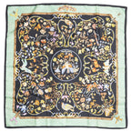 Hermes Scarf Black Light Green Yellow 100% Twillsilk — view 2