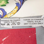 Hermes Scarf Ivory Red Gray 100% Twillsilk — view 5