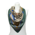 Hermes Scarf Green Blue 100% Jacquardsilk