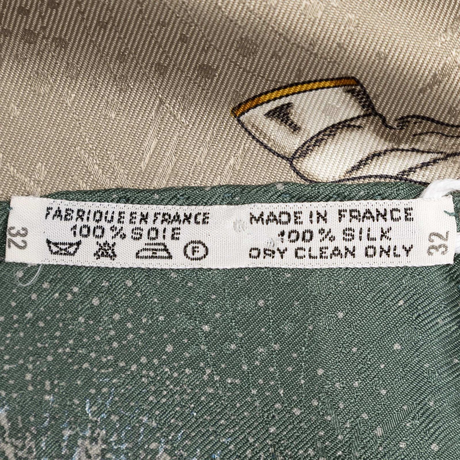 Hermes Scarf Green Blue 100% Jacquardsilk — view 5