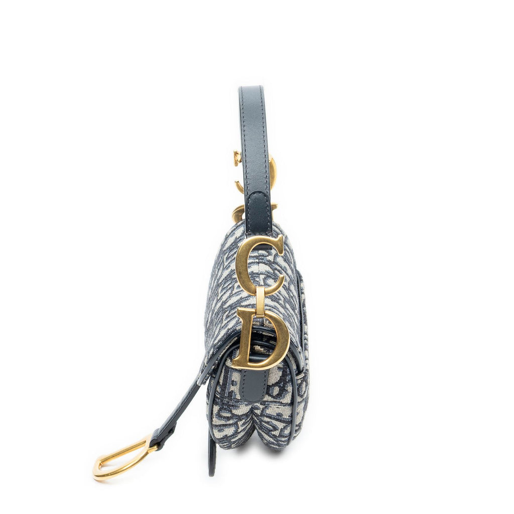 Dior Bag Navy Beige Oblique Jacquardcanvas — view 3