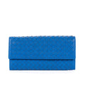 Bottega Veneta Flap Blue Intrecciato Calfskin Leathera