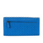 Bottega Veneta Flap Blue Intrecciato Calfskin Leathera — view 5