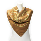 Hermes Scarf Brown Yellow Twillsilk