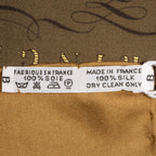 Hermes Scarf Brown Yellow Twillsilk — view 5