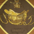 Hermes Scarf Brown Yellow Twillsilk — view 3