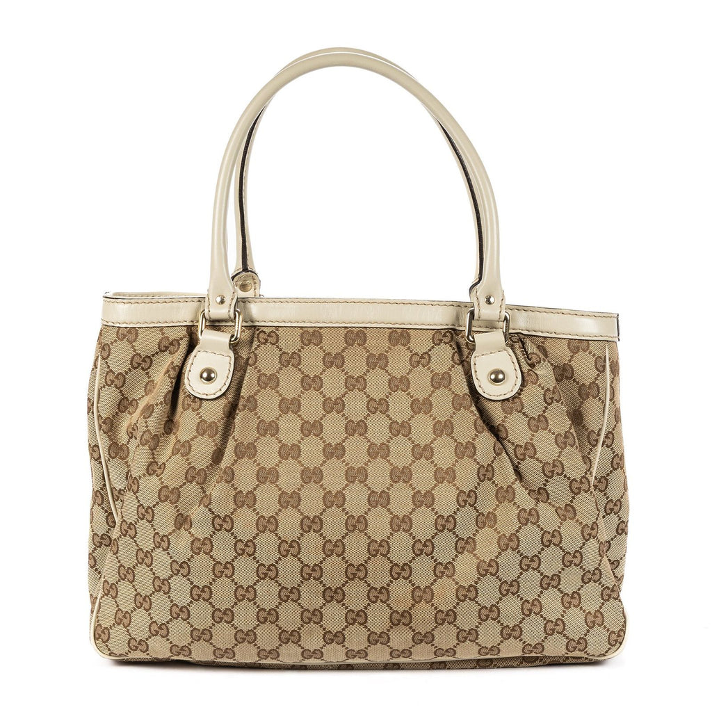 Gucci Mini Tote Beige Ivory GG Canvas — view 5