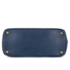 Prada Largedouble Zip Galleria Tote Navy Saffiano Leather — view 6