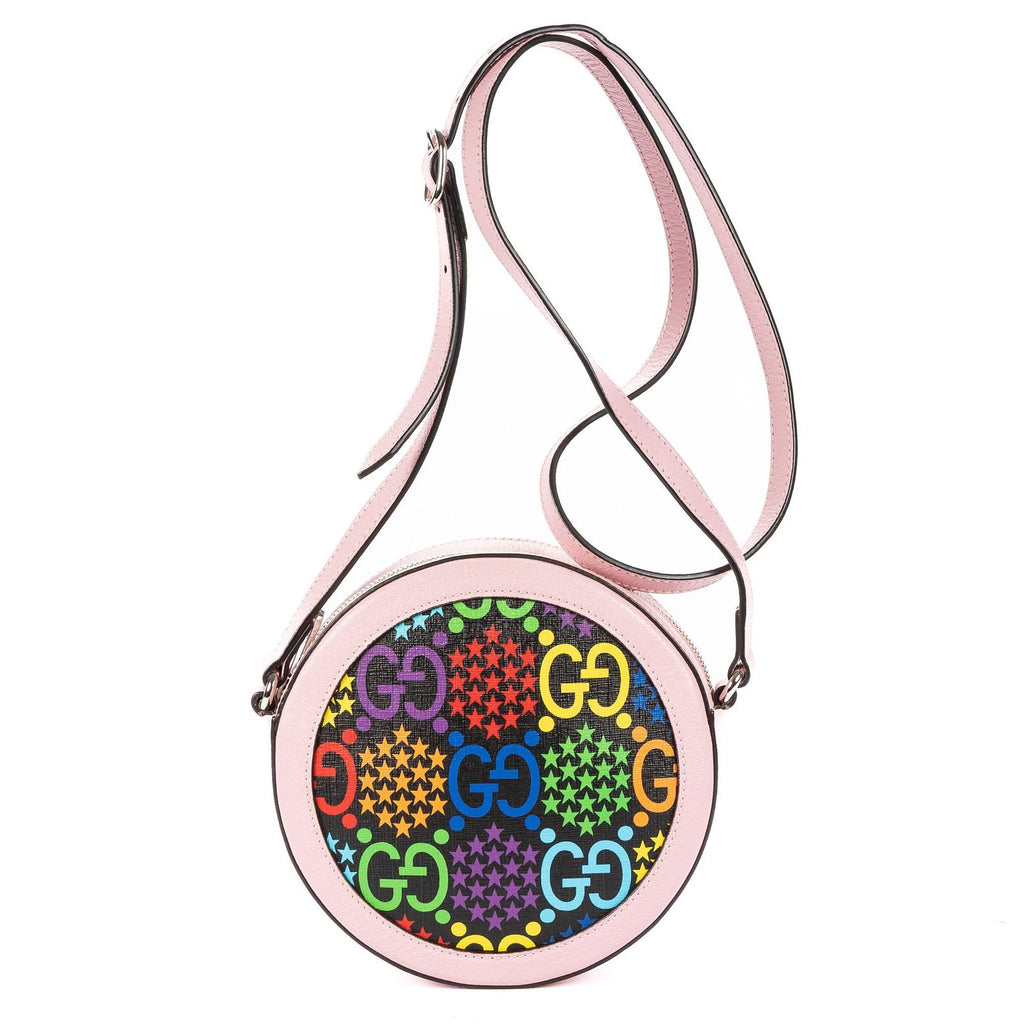 Gucci GG Psychedelic Round Crossbody Pink Multicolor Supreme Coated Canvasa