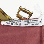 Hermes Scarf White Brown 100% Twillsilk — view 5