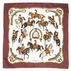Hermes Scarf White Brown 100% Twillsilk — view 2