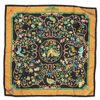 Hermes Scarf Black Orange Green 100% Twillsilk — view 2