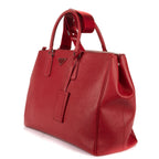 Prada Largedouble Zip Galleria Tote Red Saffiano Leather — view 2