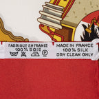 Hermes Scarf Red Navy Beige 100% Twillsilk — view 5