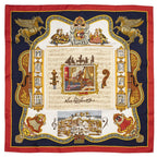 Hermes Scarf Red Navy Beige 100% Twillsilk — view 2