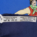Hermes Scarf Navy Blue Brown 100% Twillsilk — view 5