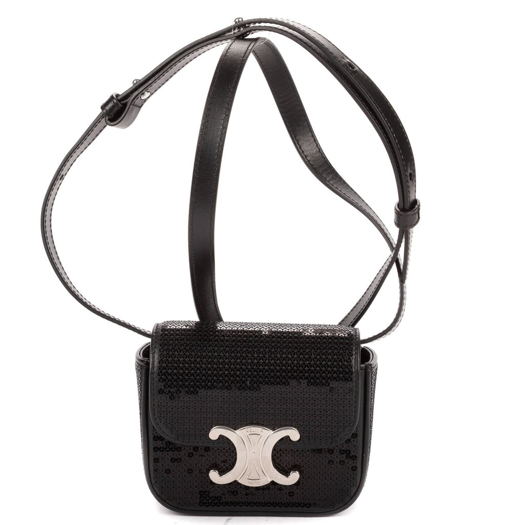 Celine Mini Claude Black Matelasse Calfskin Shoulder
