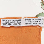 Hermes Scarf Orange Ivory Green 100% Jacquardsilk — view 5