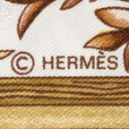 Hermes Scarf Orange Ivory Green 100% Jacquardsilk — view 4