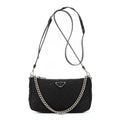 Prada Chain Shoulder Black Nylon Canvas