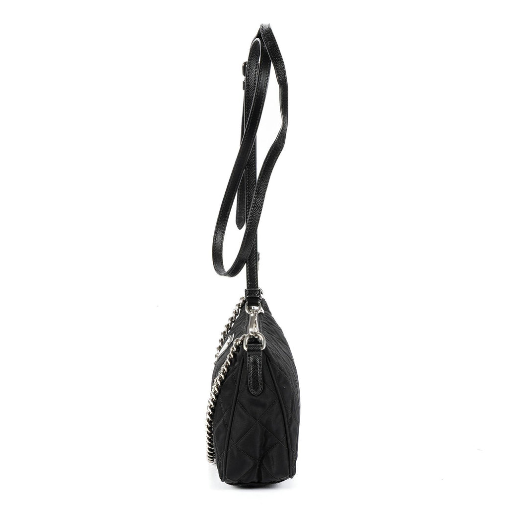 Prada Chain Shoulder Black Nylon Canvas — view 3