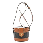 Celine Small Tambour Crossbody Darkbrown Tantriomphe Canvas