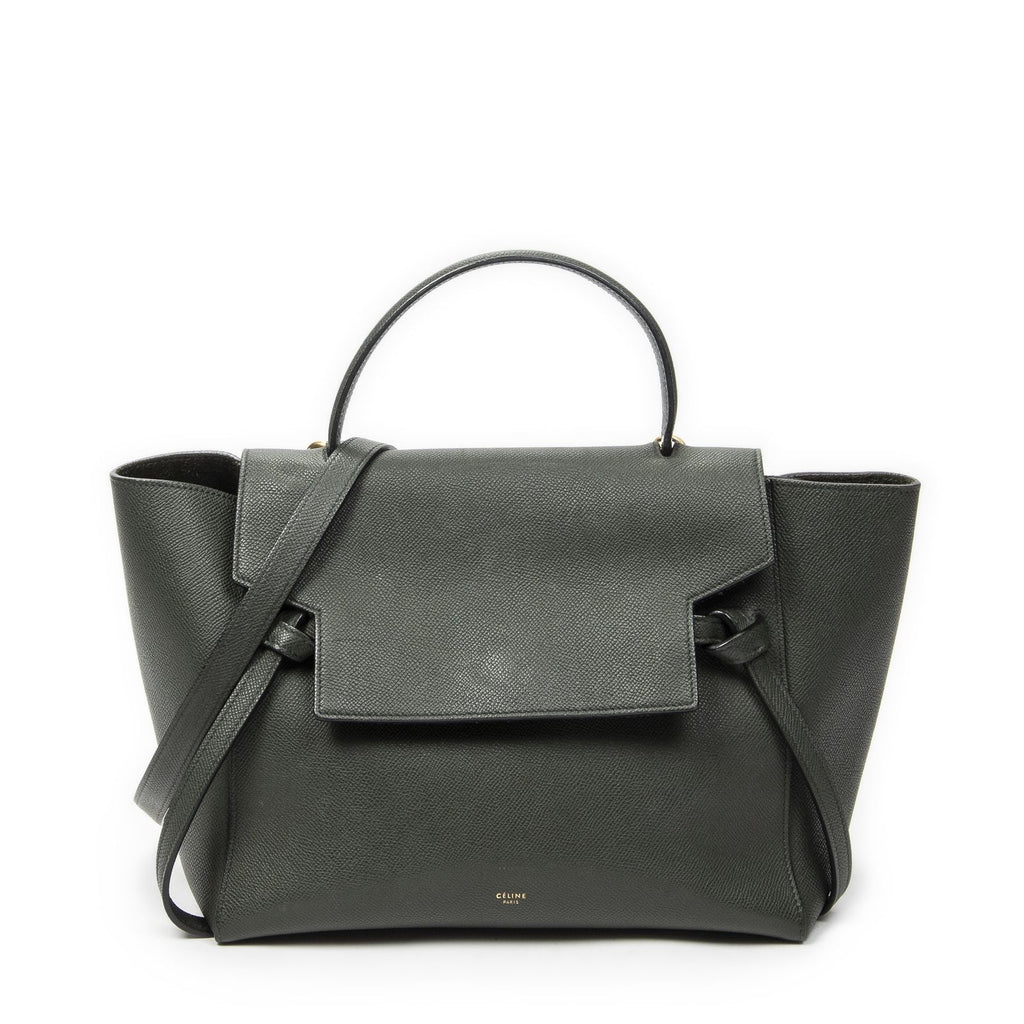 Celine Minibelt Darkgreen Grain Calf Leather Handbag
