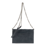 Saint Laurent Kate Tassel Chain Wallet Darkgray Crocoshape Pushleather Shoulder — view 5