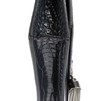 Saint Laurent Kate Tassel Chain Wallet Darkgray Crocoshape Pushleather Shoulder — view 7
