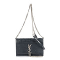 Saint Laurent Kate Tassel Chain Wallet Darkgray Crocoshape Pushleather Shoulder