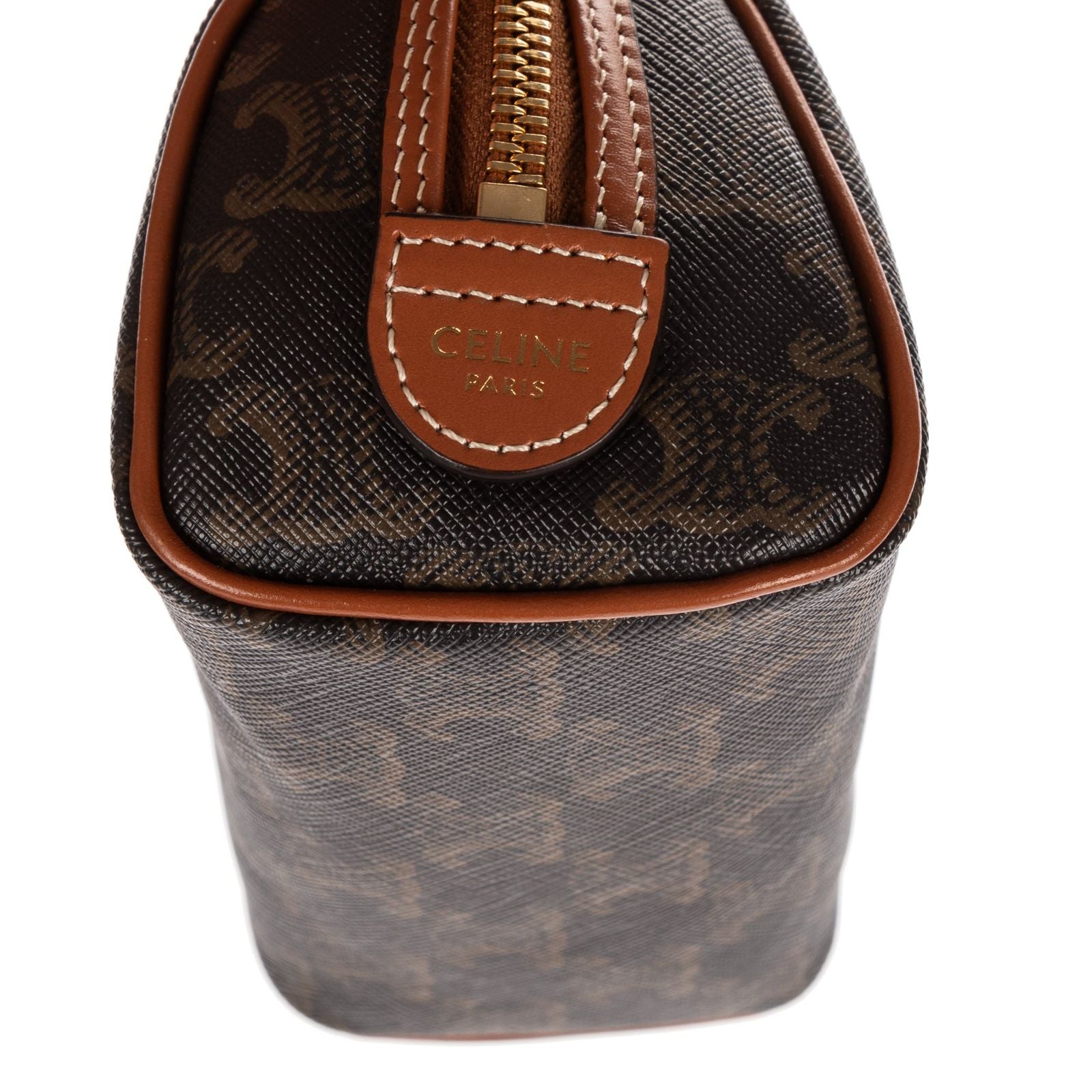 Celine Mini Boston Cross Bodydarkbrown Tantriomphe Canvas Crossbody — view 7