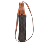 Celine Mini Vertical Cabas Darkbrown Tantriomphe Canvas Tote — view 3