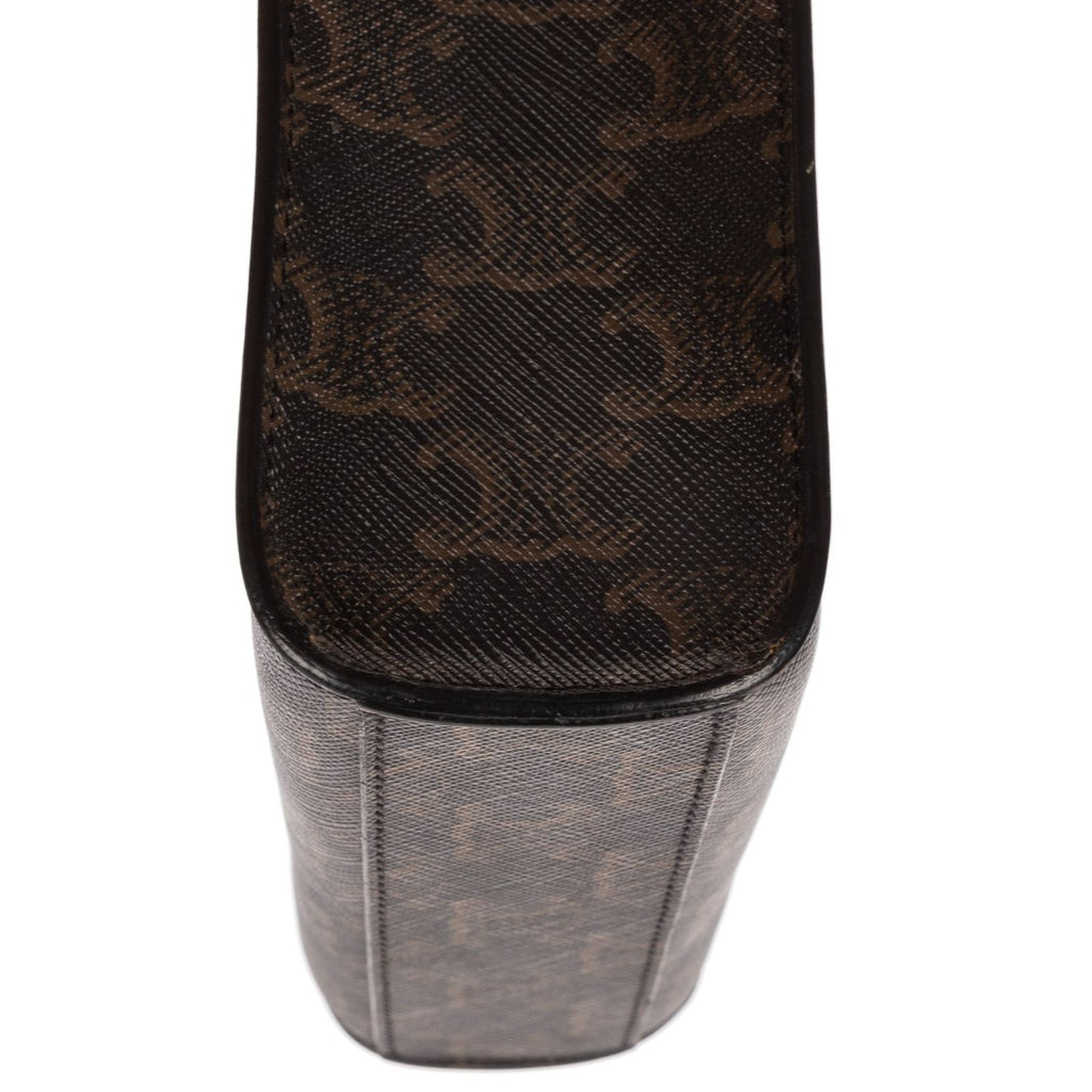 Celine Mini Vertical Cabas Darkbrown Tantriomphe Canvas Tote — view 8