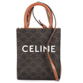 Celine Mini Vertical Cabas Darkbrown Tantriomphe Canvas Tote